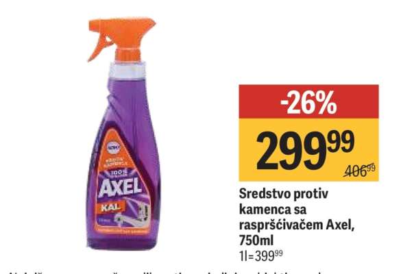 Sredstvo protiv kamenca sa raspršivačem Axel, 750ml