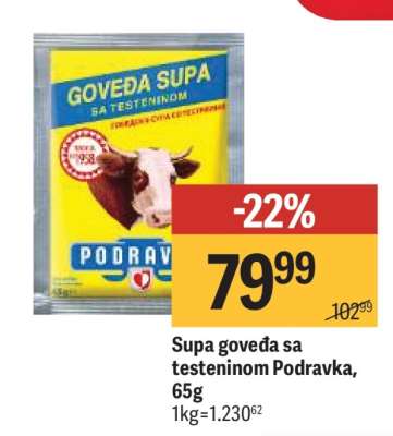 Supa goveda sa testeninom Podravka 65g