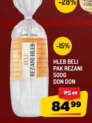 Hleb Beli Pak Rezani 500g Don Don
