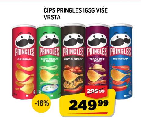Čips Pringles 165g više vrsta
