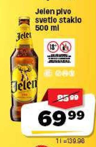 Jelen pivo svetlo staklo 500 ml
