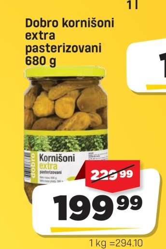 Dobro kornišoni extra pasterizovani 680 g