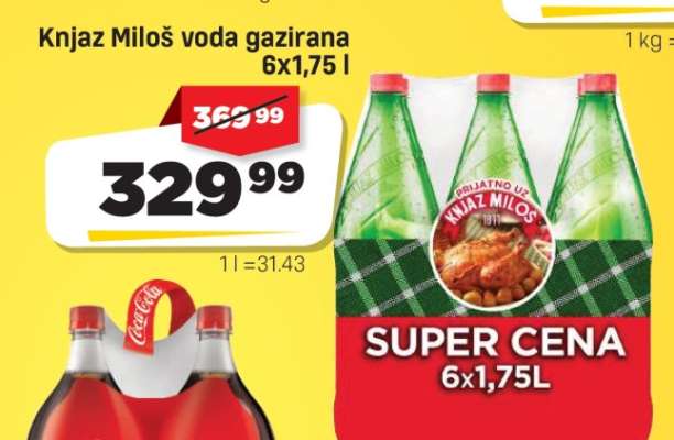 Knjaz Miloš voda gazirana 6x1,75 l