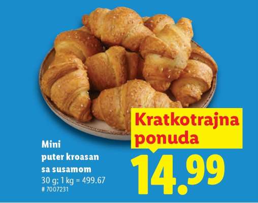 Mini puter kroasan sa susamom