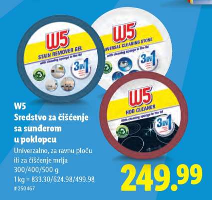W5 Sredstvo za čišćenje sa sunđerom u poklopcu