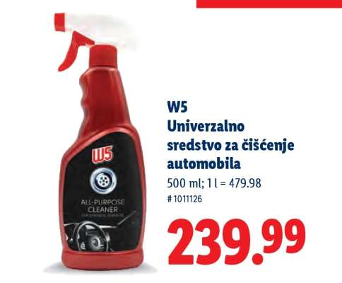 W5 Univerzalno sredstvo za čišćenje automobila