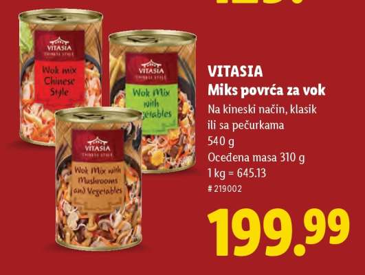 Vitasia Miks povrća za vok