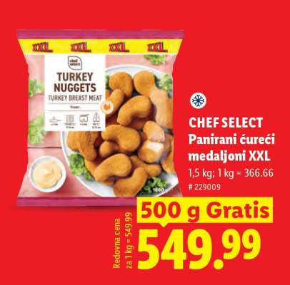 Chef Select Panirani čurecí medaljoni XXL