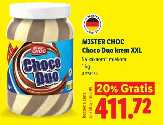 Mister Choc Choco Duo krem XXL