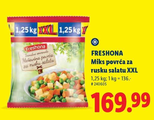 Freshona Miks povrća za rusku salatu XXL