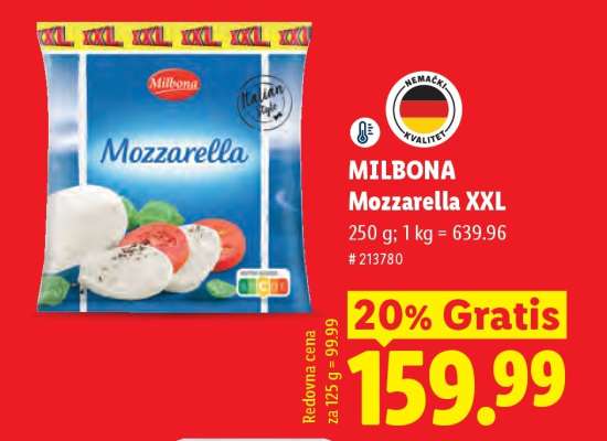 Milbona Mozzarella XXL