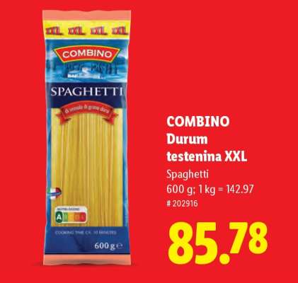 Combino Durum testenina XXL