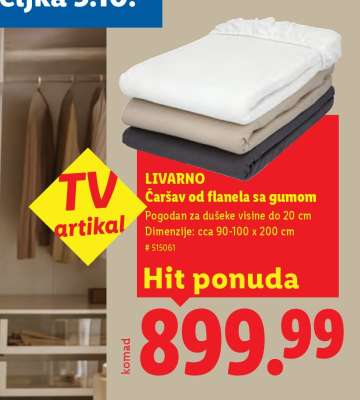 LIVARNO Čaršav od flanela sa gumom