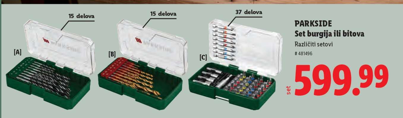 PARKSIDE Set burgija ili bitova