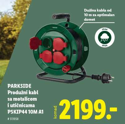 PARKSIDE Produžni kabl sa motalicom i utičnicama PSKIP44 10M A1