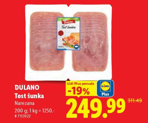 Dulano tost šunka