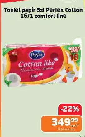 Toalet papir 3sl Perfex Cotton 16/1 comfort line