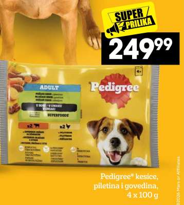 Pedigree® kesice, piletina i govedina, 4 x 100 g
