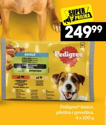 Pedigree® kesice, piletina i govedina, 4 x 100 g
