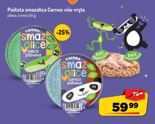 Pašteta smazalica Carnex više vrsta