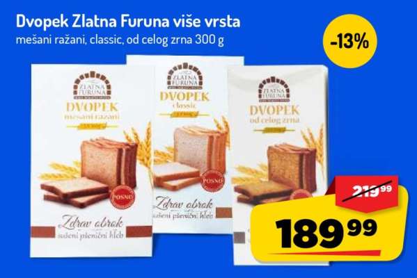 Dvopek Zlatna Furuna više vrsta