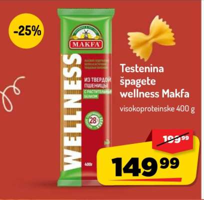 Testenina špagete Wellness Makfa