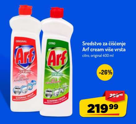 Sredstvo za čišćenje Arf cream više vrsta