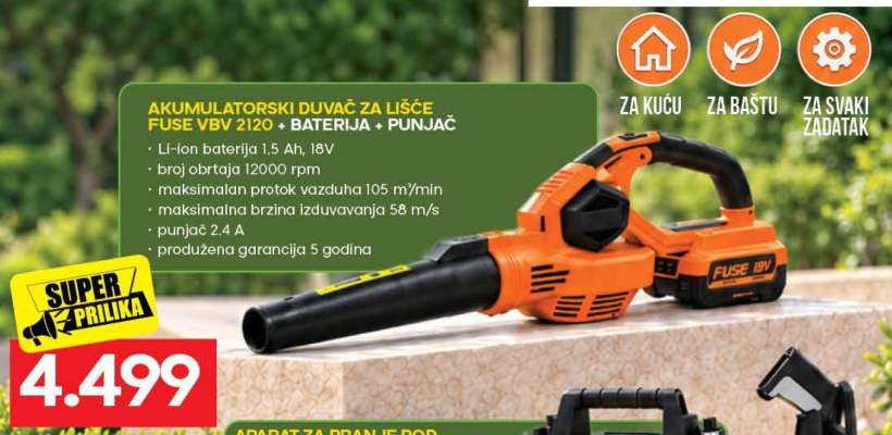 AKUMULATORSKI DUVAČ ZA LIŠĆE FUSE VBV 2120