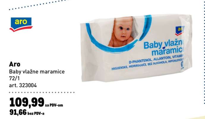 Aro Baby vlažne maramice 72/1