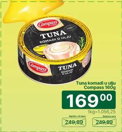 TUNA KOMADI u ulju Compass 160g
