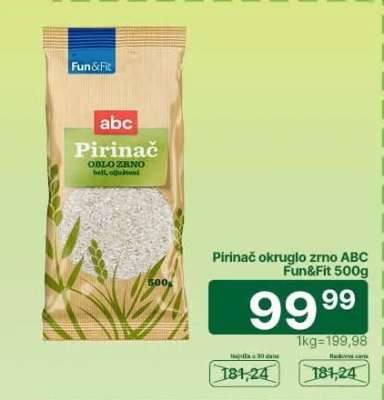 Pirinač okruglo zrno abc Fun&Fit 500g