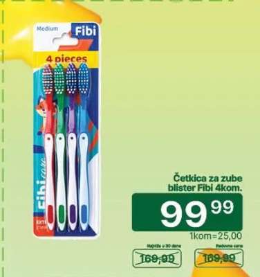 Četkica za zube blister Fibi 4kom.