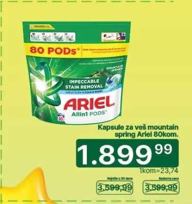Kapsule za veš mountain spring Ariel 80kom.
