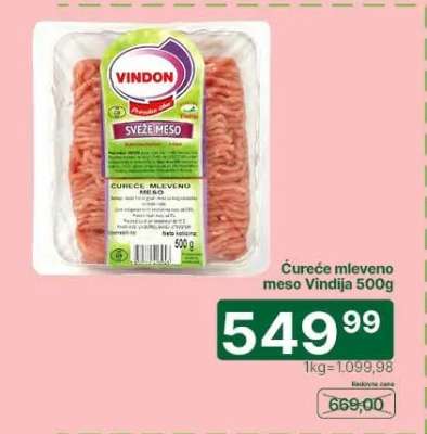 Ćureće mleveno meso Vindija 500g