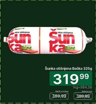 Šunka stisnjena Bačka 325g