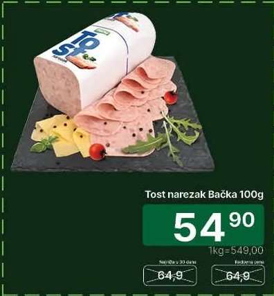 Tost narezak Bačka 100g