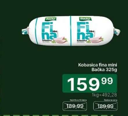Kobasica fina mini Bačka 325g