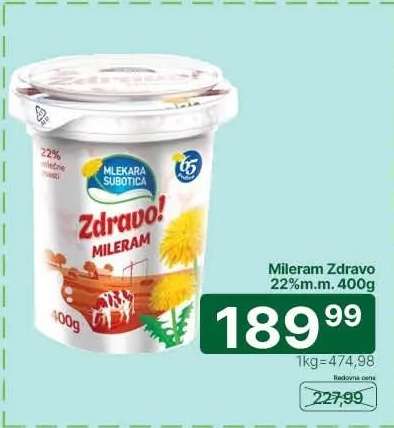 Mileram Zdravo 22% m.m. 400g