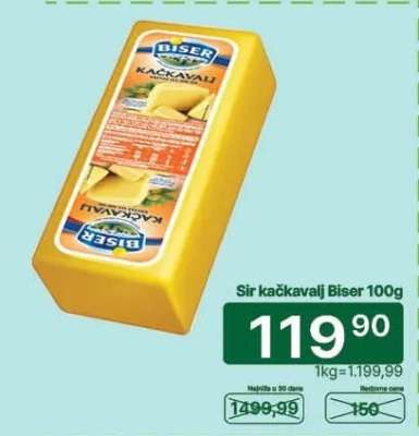 Sir kačkavalj Biser 100g
