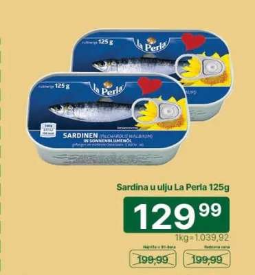 Sardina u ulju La Perla 125g