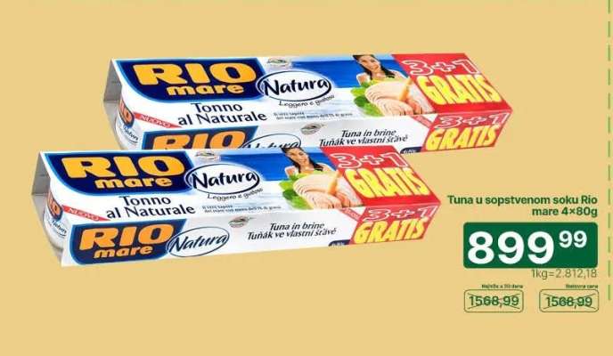 Tuna u sopstvenom soku Rio Mare 4x80g