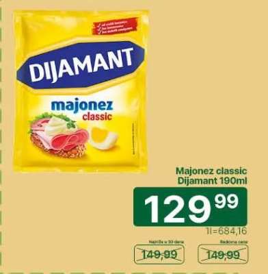 Majonez Classic Dijamant 190ml