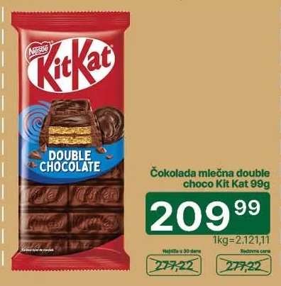 Čokolada mlečna double choco Kit Kat 99g