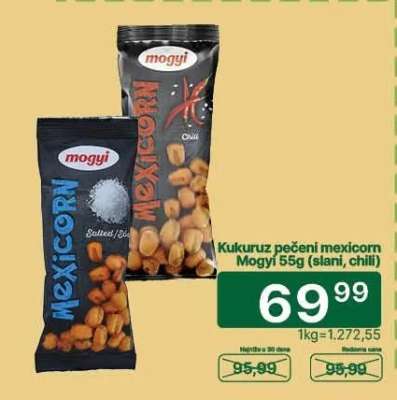 Kukuruz pečeni mexicorn Mogyí 55g (slaný, chili)