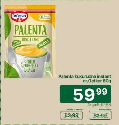 Palenta kukuruzna instant Dr.Oetker 60g