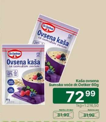 Kaša ovsena šumsko voće dr.Oetker 60g