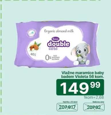 Vlažne maramice baby badem Violeta 56 kom.