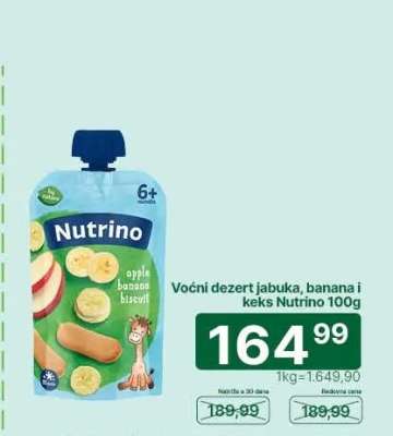 Voćni dezert jabuka, banana i keks Nutrino 100g
