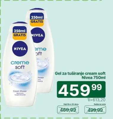 Gel za tuširanje cream soft Nivea 750ml