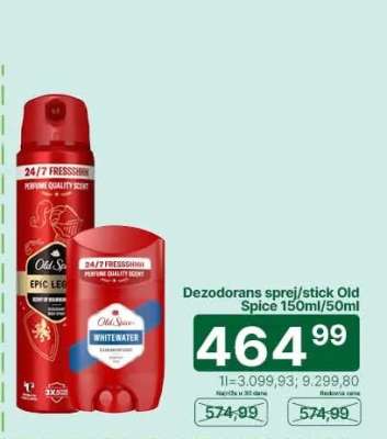 Dezodorans sprej/stick Old Spice 150ml/50ml